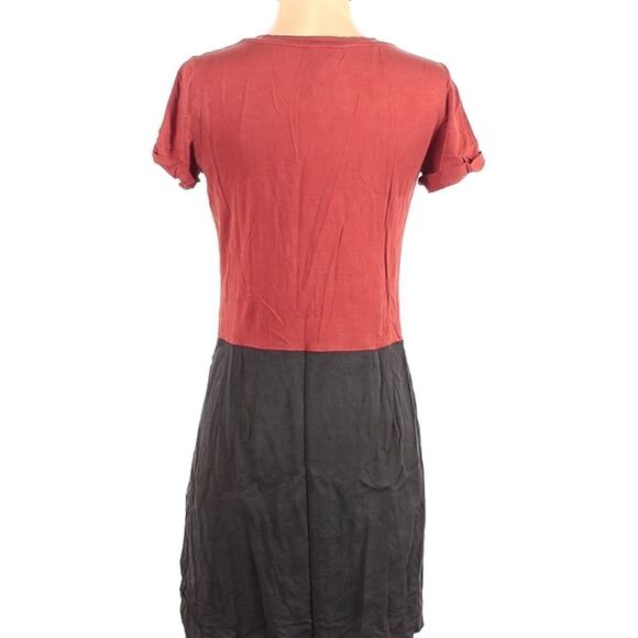 Anthropologie V Neck Colorblocked Dress Short Sleeve - Picture 4 of 10